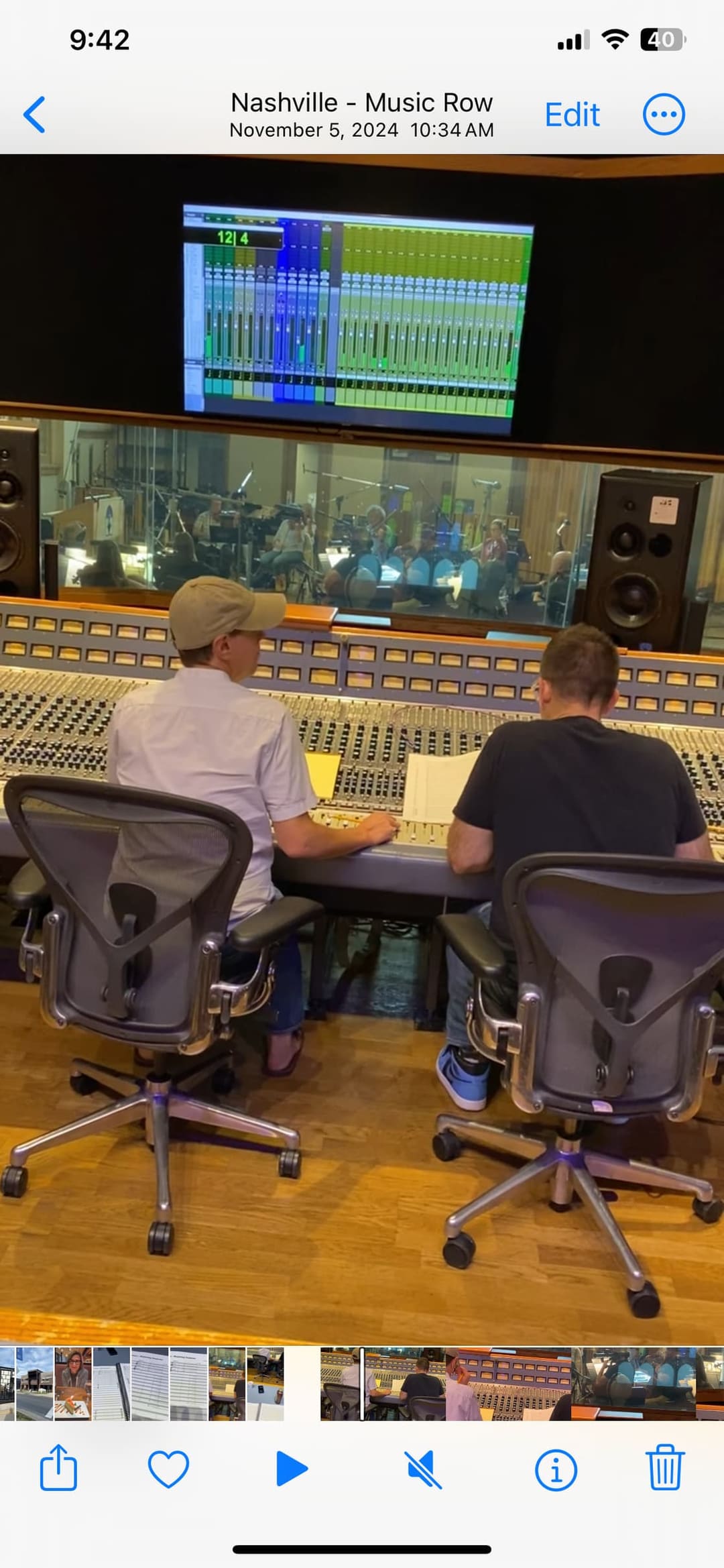 Producers in a music studio control room